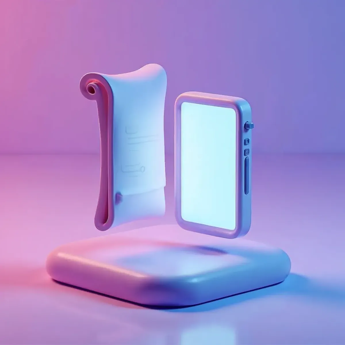 3D illustration of a paper document transforming into a glowing digital screen