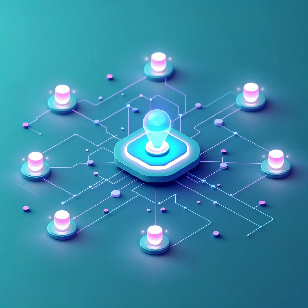 3D illustration of a rounded cloud shape with two curved arrows cycling around it